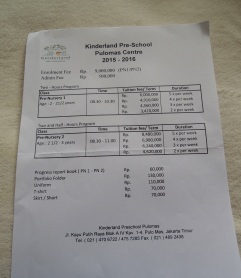 Biaya Pendidikan Kinderland Pulomas